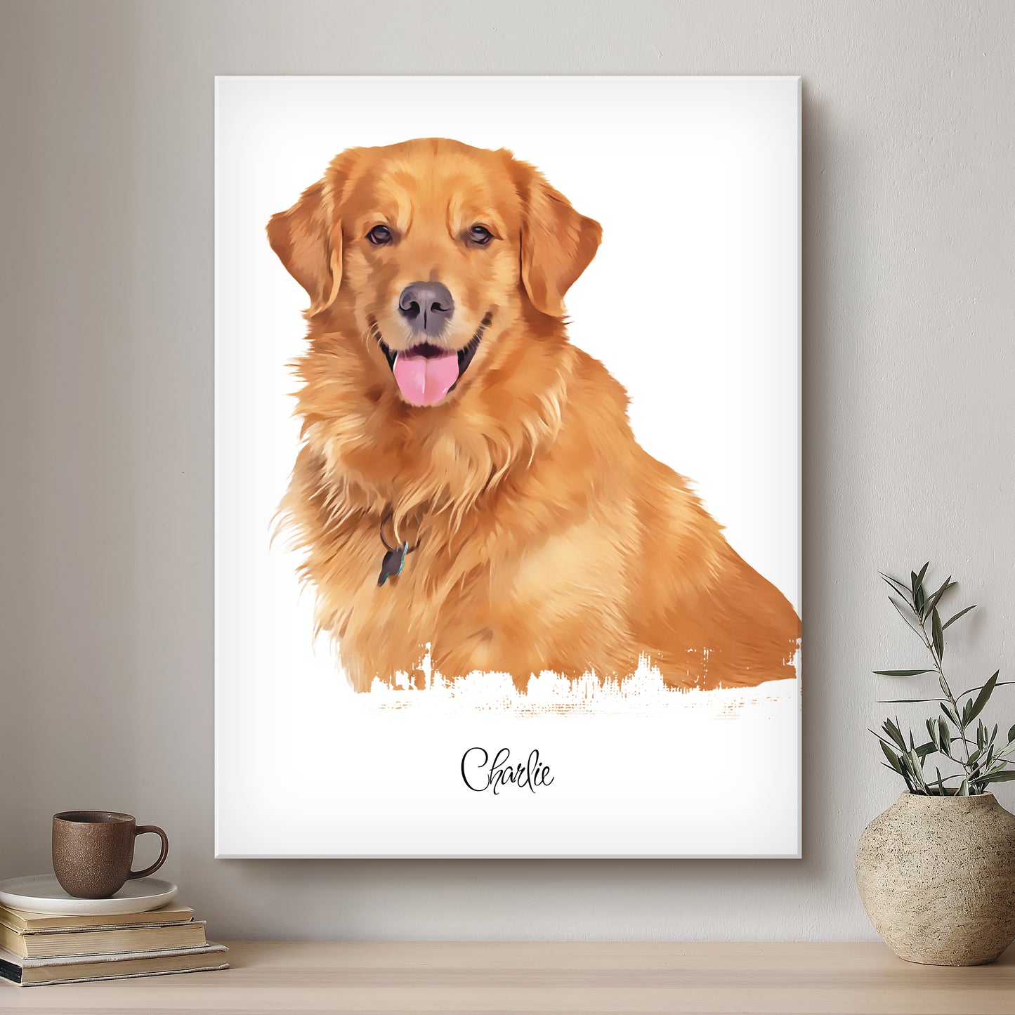 Personalised Dog Oil-Inspired Portrait | Custom Pet Art on Canvas