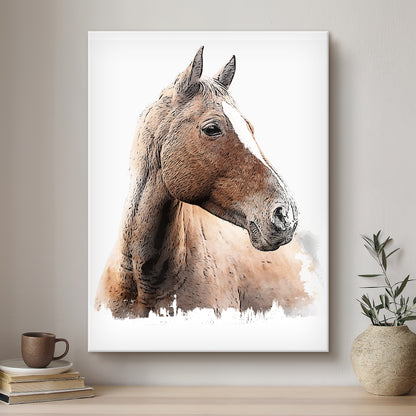 Horse Ink Line Artistic Design Custom Portrait | Stretched Canvas