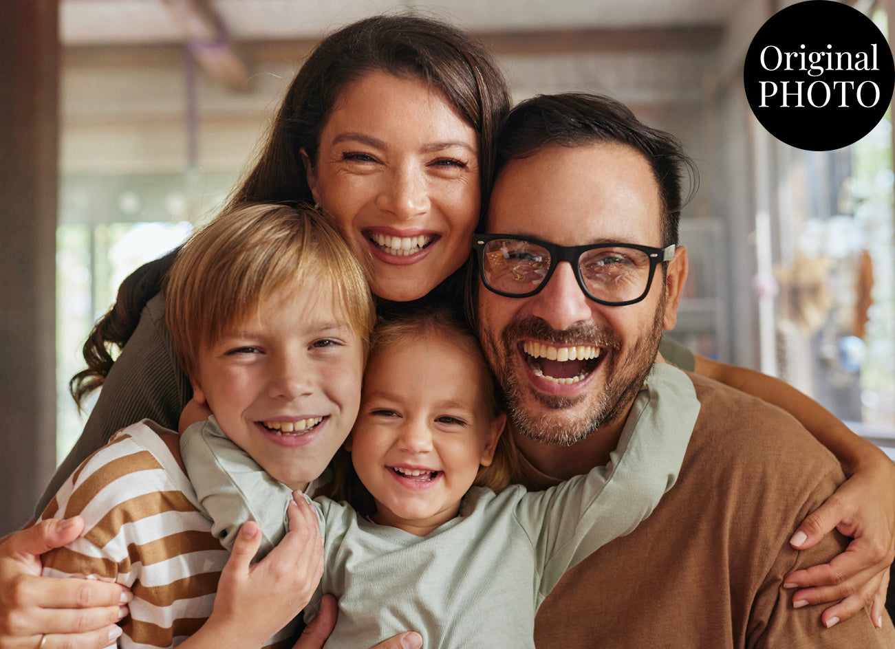 Family Ink Line Artistic Design Custom Portrait | Stretched Canvas