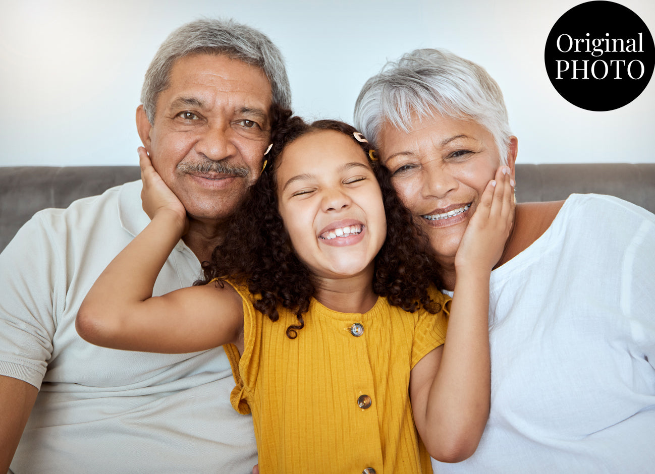 Grandparent Modern Art Artistic Design Custom Portrait | Stretched Canvas