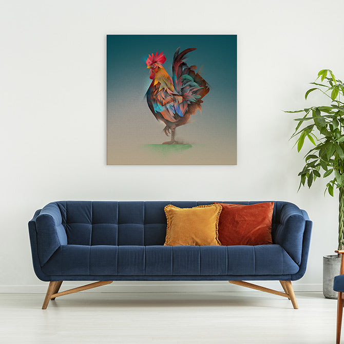 Strutting rooster