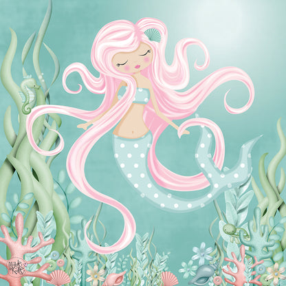 The mermaid with pink hair