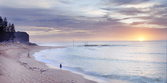 Mona Vale beach landscape at dawn