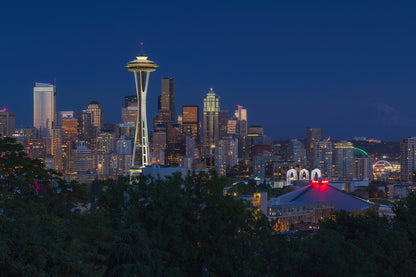 Seattle skyline by night