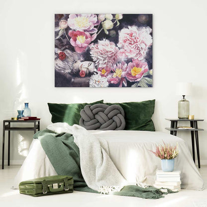 Sleeping under the peonies