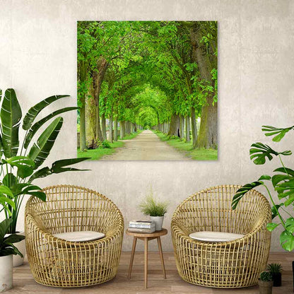Green tree tunnel