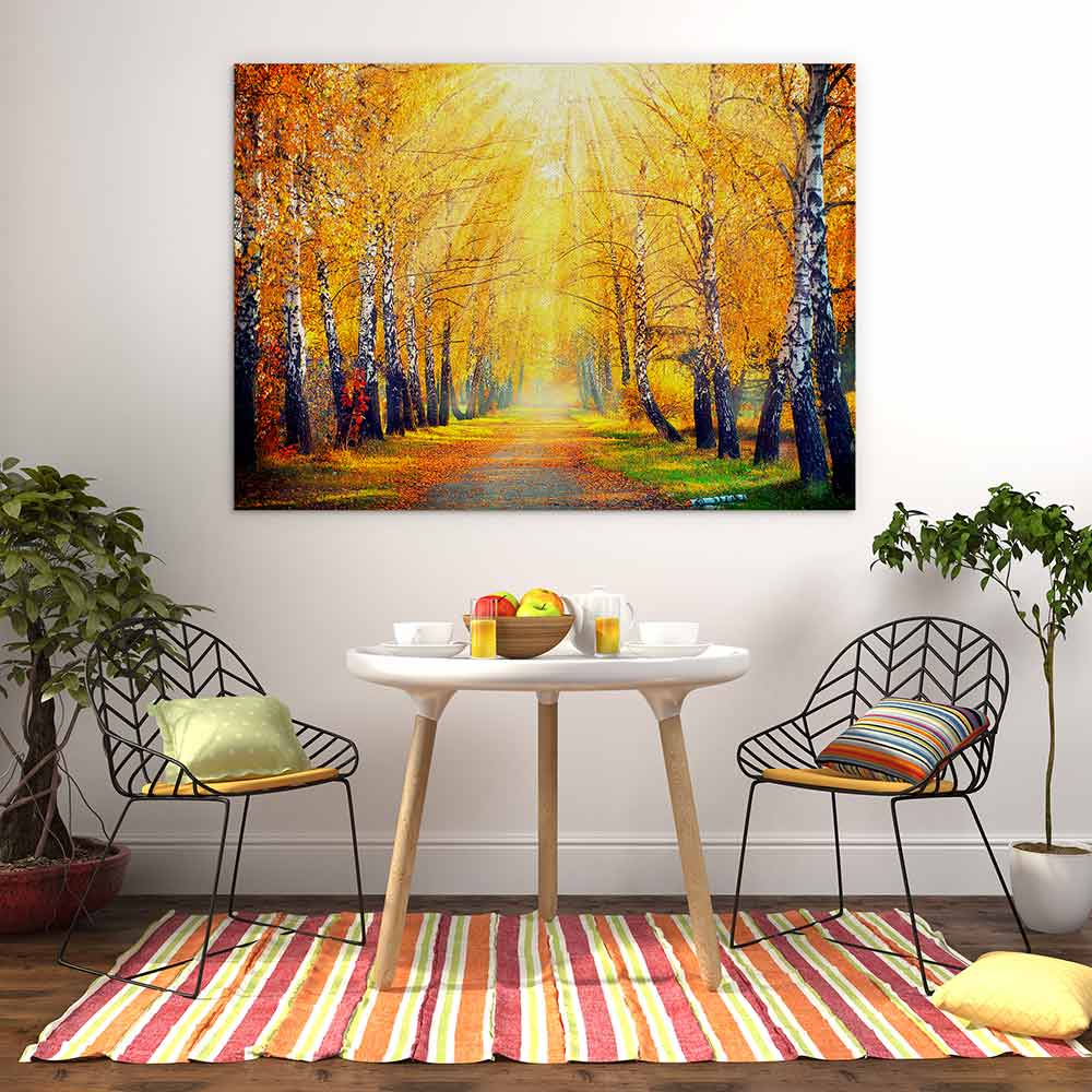 Golden sunbeam path