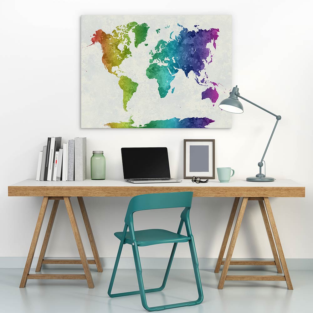 Rainbow world map
