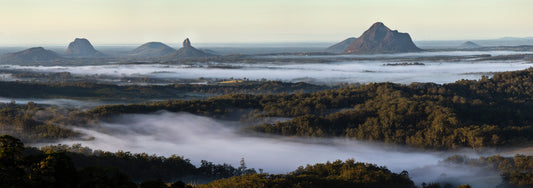 Glasshouse Mountains panorama