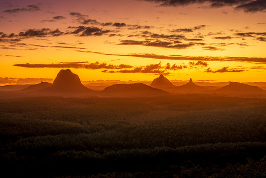 Glasshouse Mountains sunset